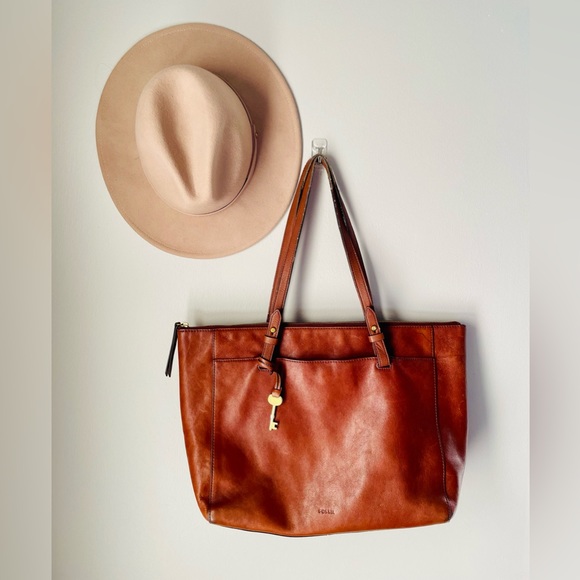 Fossil Handbags - Fossil Women’s Leather Rachel Tote Purse Brown